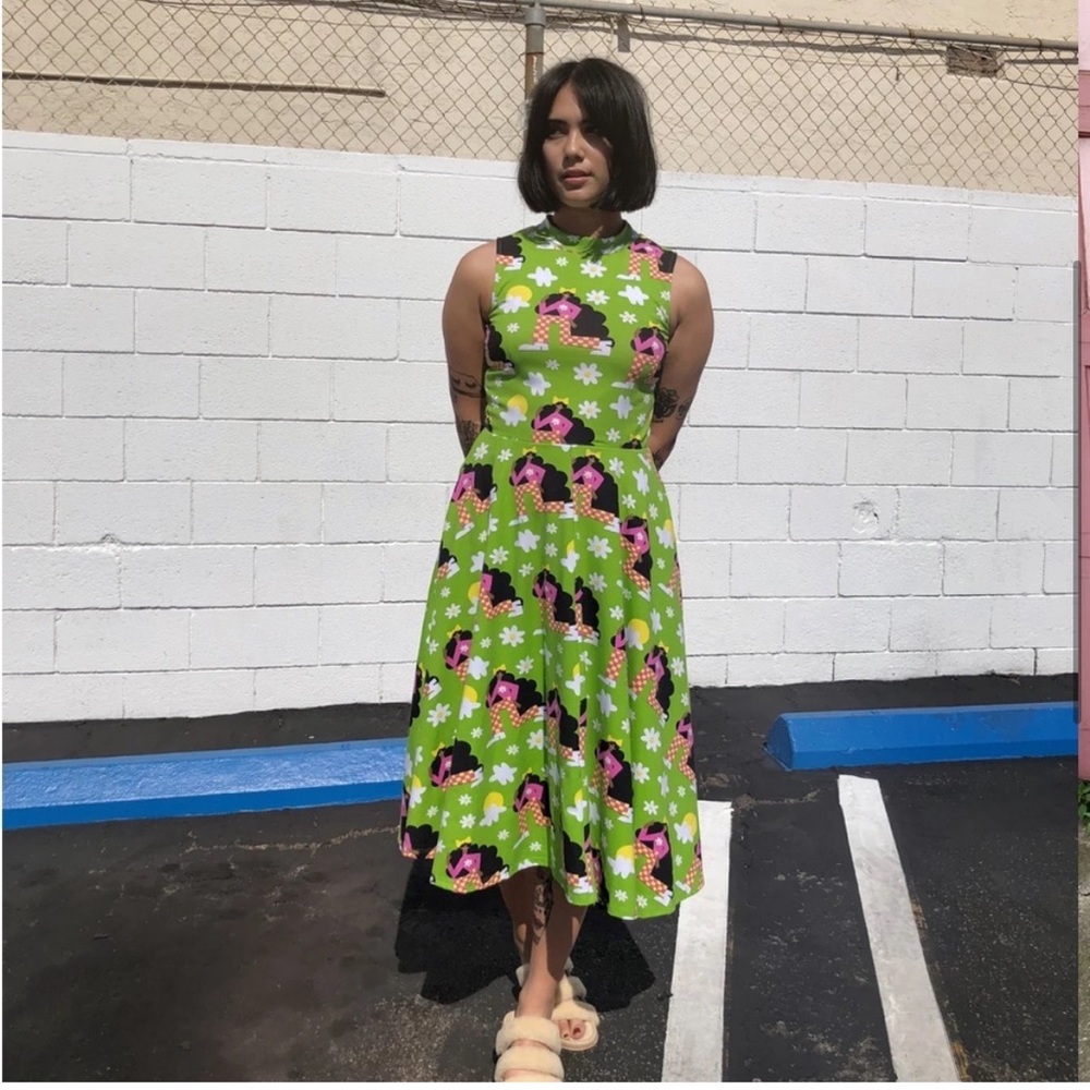 Nooworks Dahlia Dress in Checkered Girls